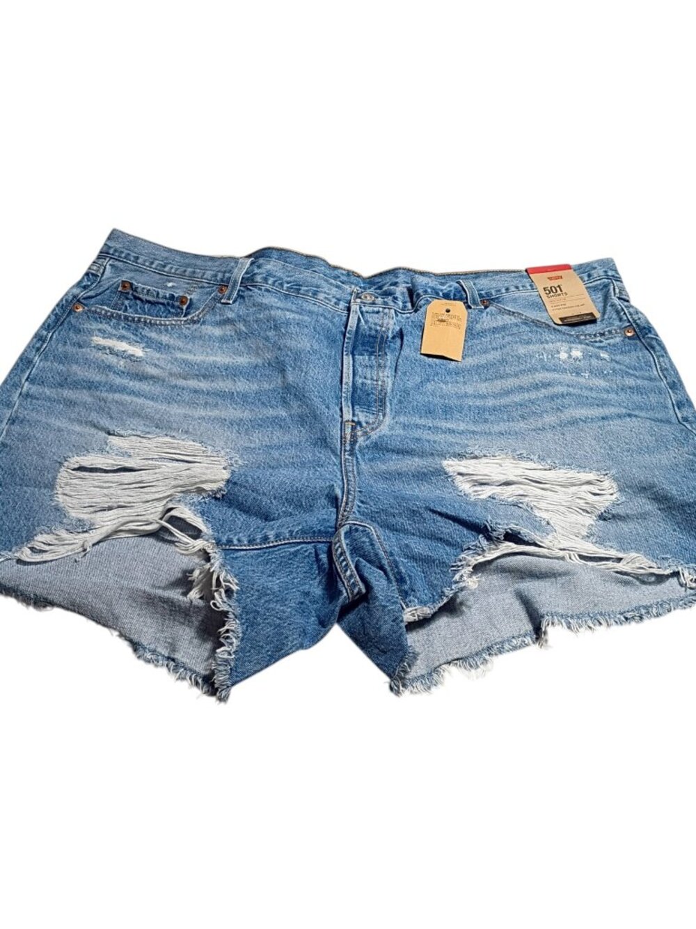 Levi's 501 Original Distressed High Rise Jean Shorts - 24W